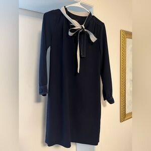 J Crew Navy Blue and White Tie Dress Size 0